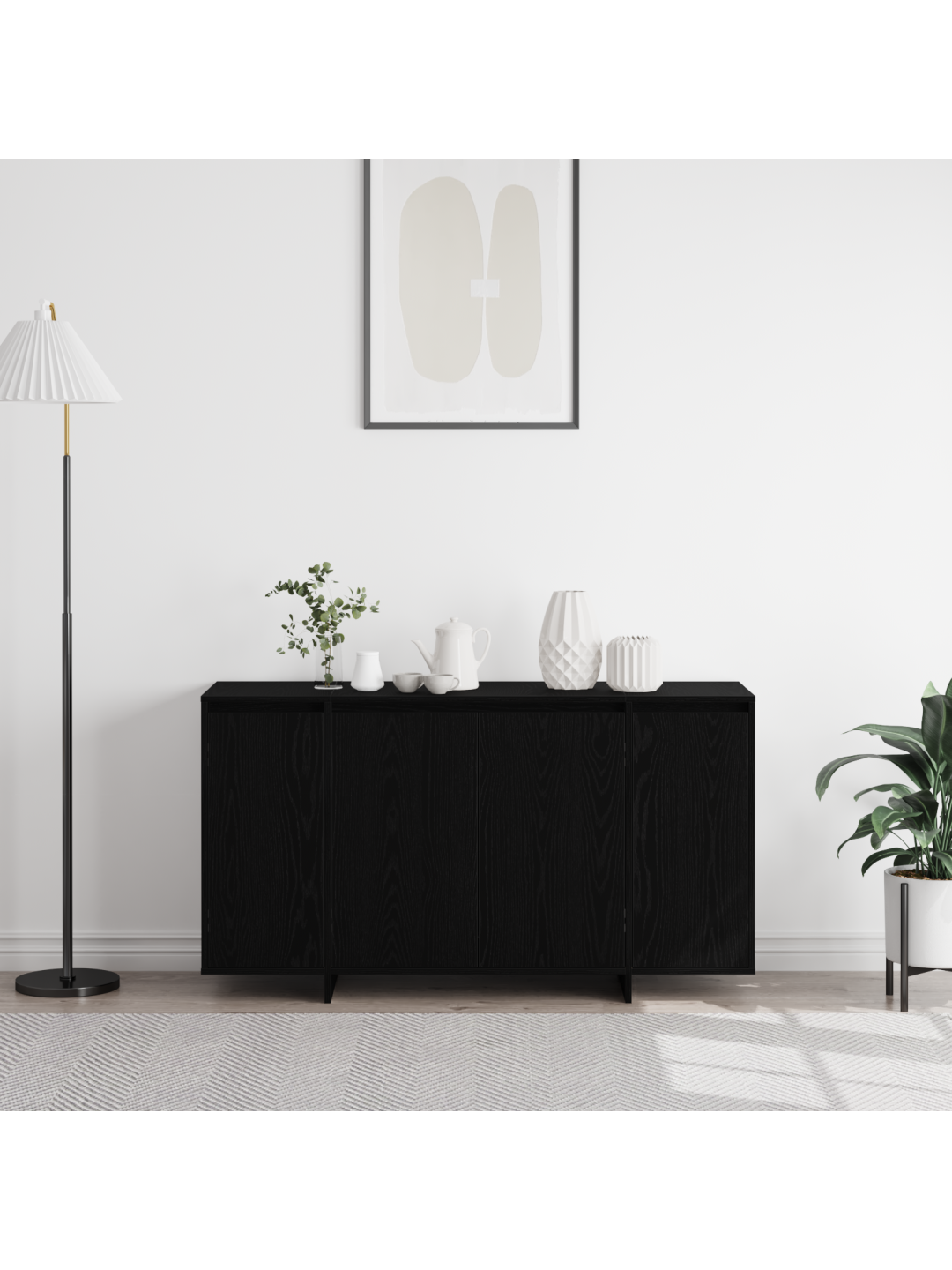 Must tammekapp must tamm puidu vineer 135 x 41 x 75 cm kapp