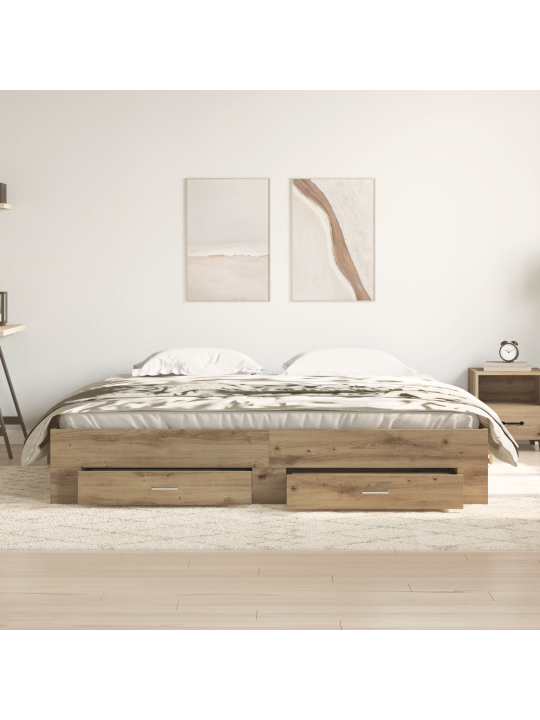 Voodiraam sahtlitega artisan tamme 180x200 cm tehispuit