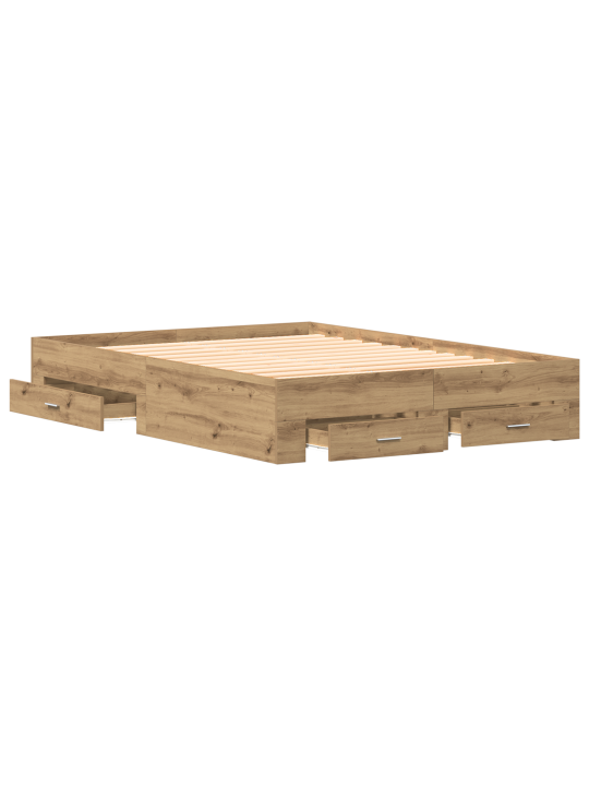 Voodi koos sahtlitega artisan tamme 135x190 cm ingenieeritud puit