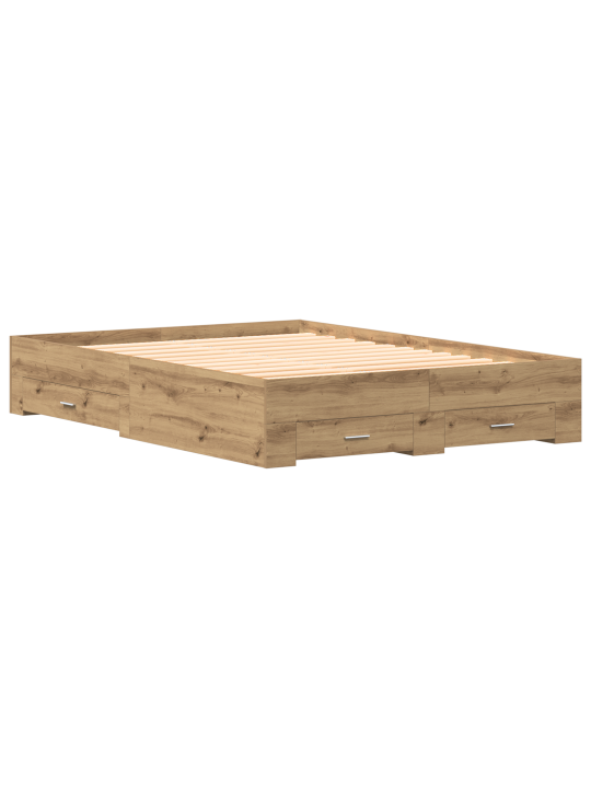 Voodi koos sahtlitega artisan tamme 135x190 cm ingenieeritud puit