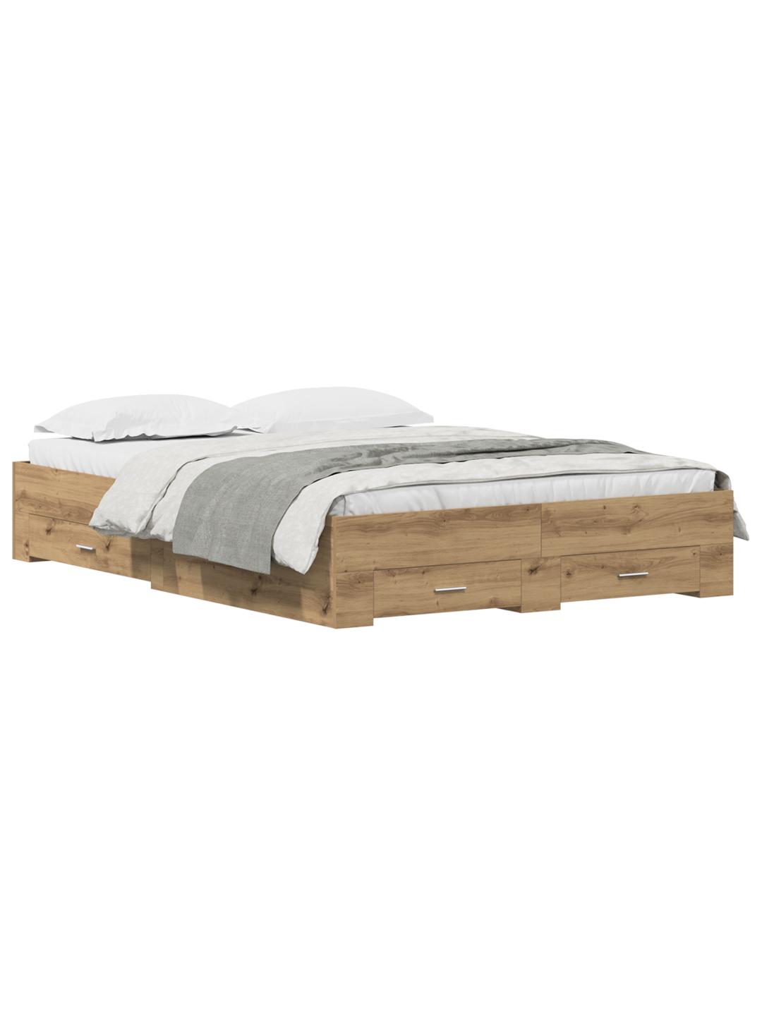 Voodi koos sahtlitega artisan tamme 135x190 cm ingenieeritud puit