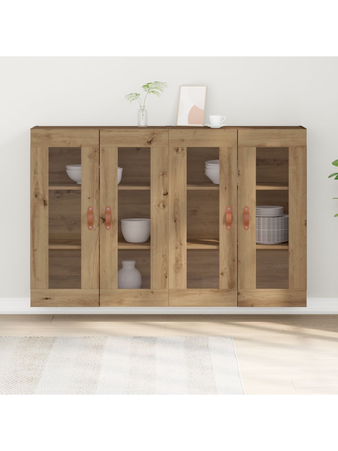 Wall mounted cabinets 2 tk artisan oak 69,5x34x90 cm töödeldud puit
