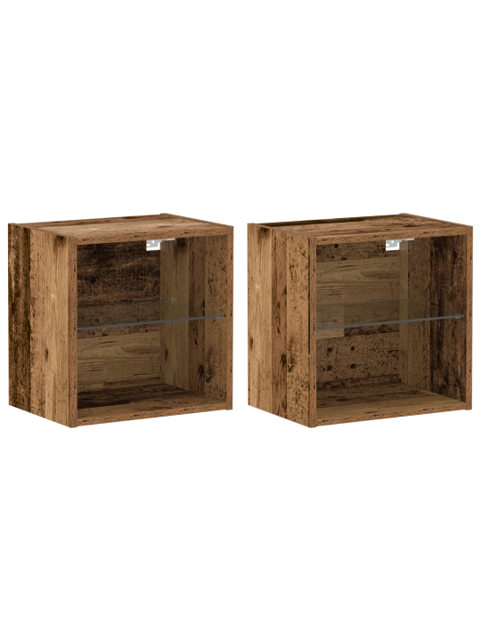 Ujuv riiul 2 tk vana puit 40x28.5x40 cm inseneripuit