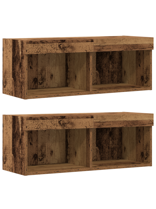 Ujuv riiul 2 tk vana puit 40x28.5x40 cm inseneripuit