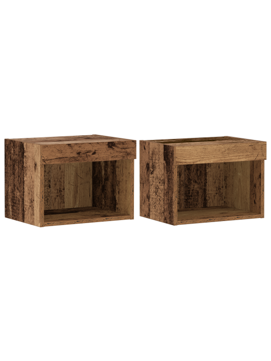 Ujuv riiul 2 tk vana puit 40x28.5x40 cm inseneripuit
