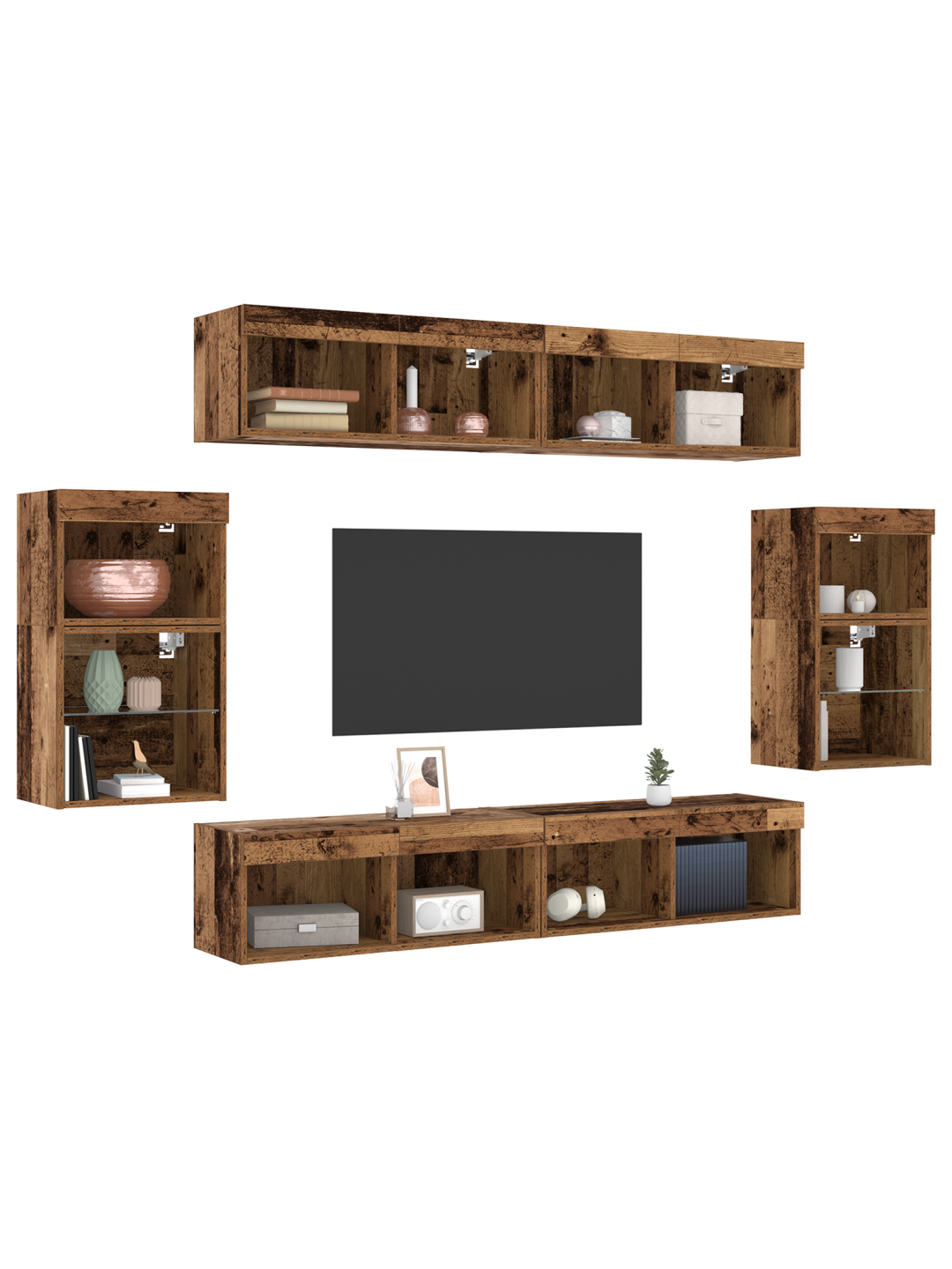 Ujuv riiul 2 tk vana puit 40x28.5x40 cm inseneripuit