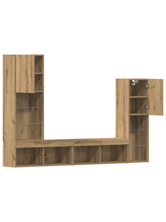 Tv kapp led-valgustitega artisan tamm 40.5x30x102 cm