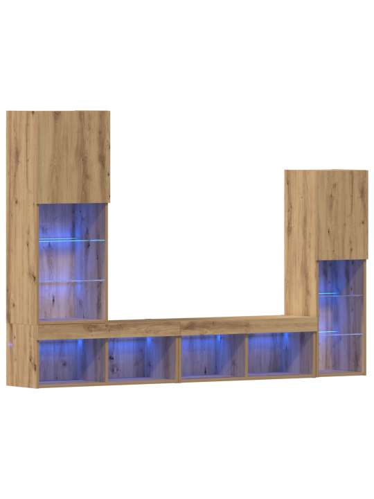 Tv kapp led-valgustitega artisan tamm 40.5x30x102 cm