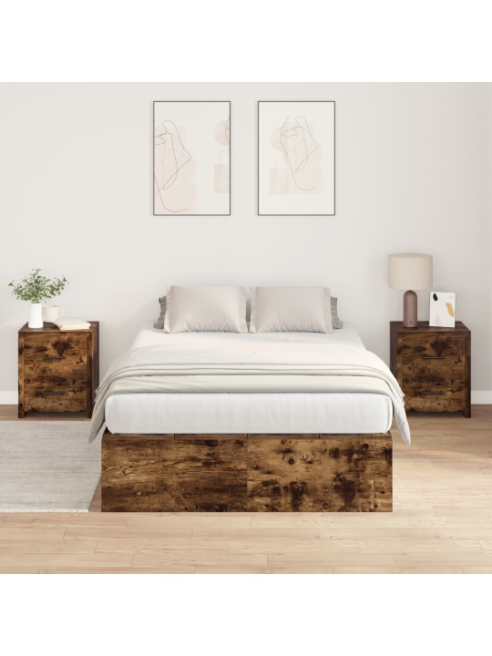 Ühendatud voodi raam suitsutatud tamme 120x190 cm