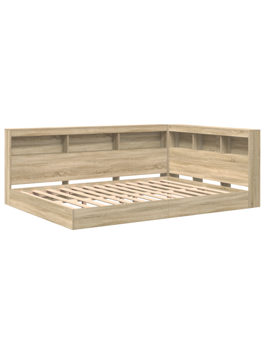Raamaturiiuliga voodi sonoma tamm 140x200 cm tehispuit