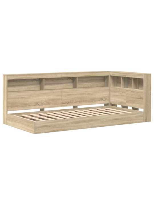 Raamaturiiuli voodi sonoma tammes 90x190 cm lubatud puidust