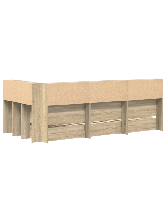 Raamaturiiuli voodi sonoma tammes 90x190 cm lubatud puidust