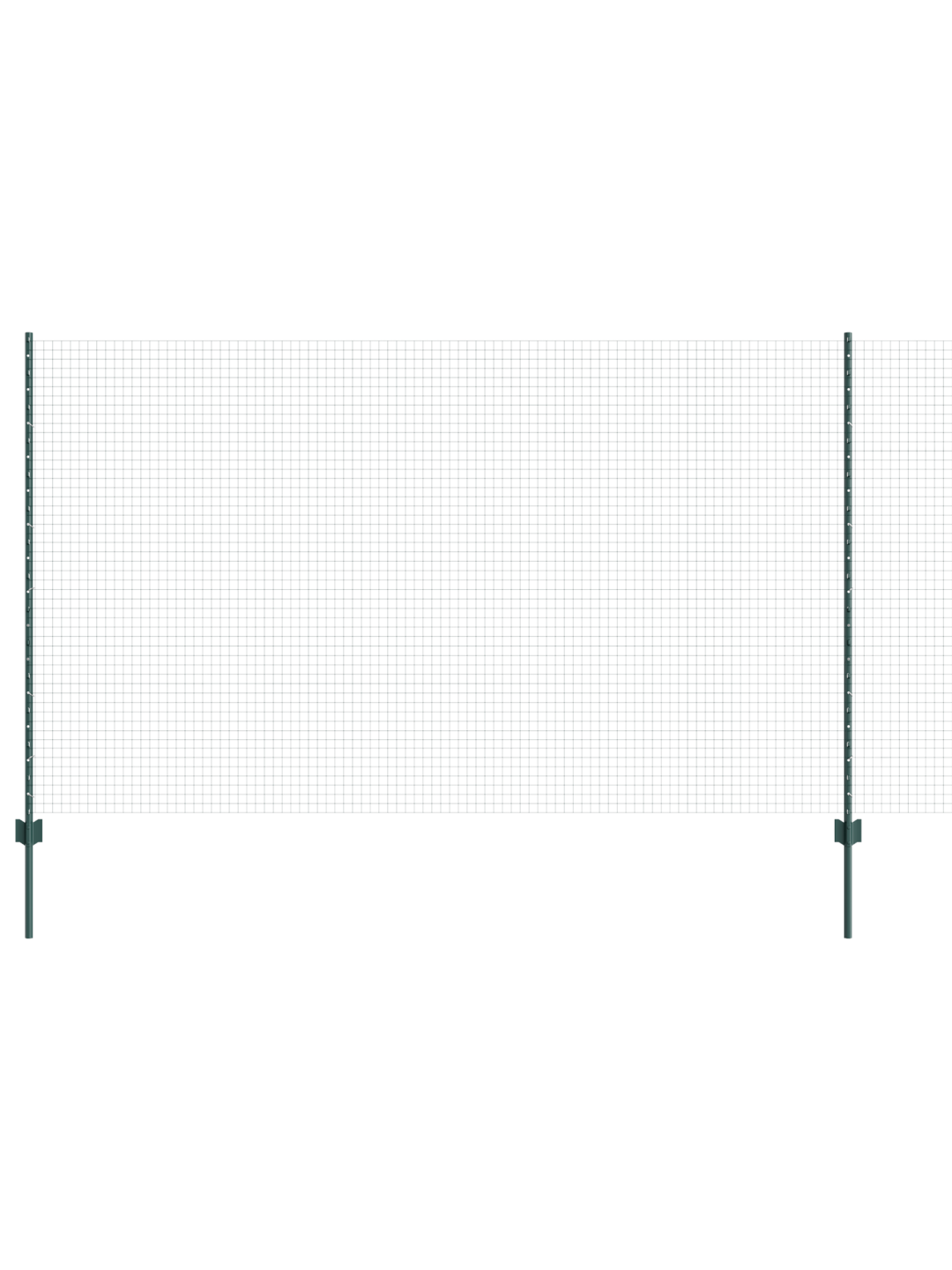 Keevitatud traadi aed 5 u-postiga roheline 1.4x10 m teras