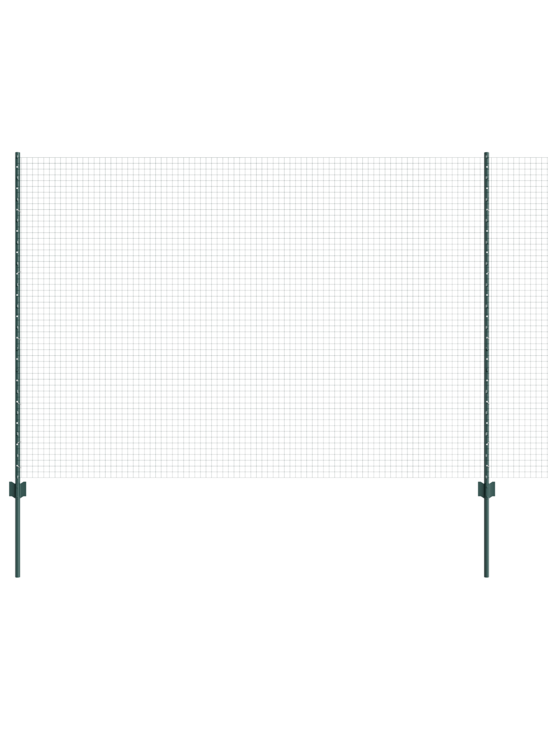 Keermestatud traadi aed 5 u-postiga roheline 1.6x10 m teras
