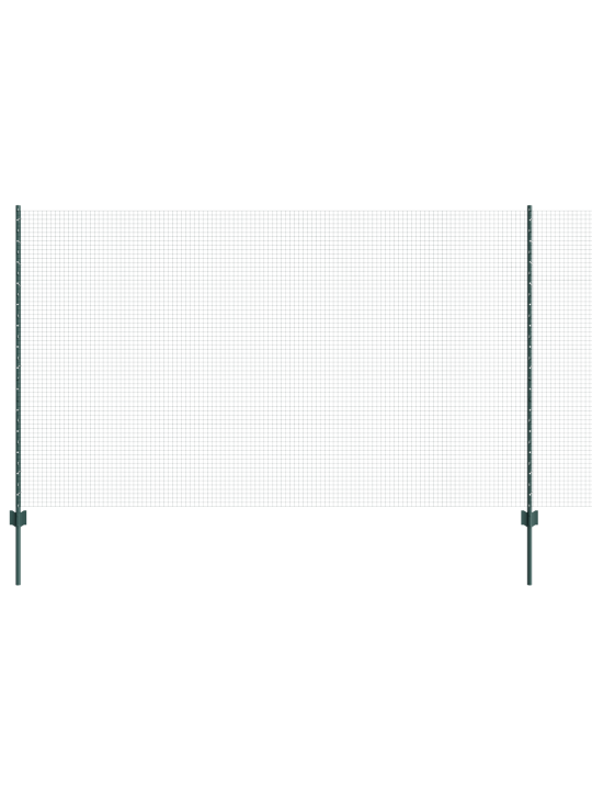 Keevitatud traadi aed 11 u postiga roheline 1.4x25 m teras