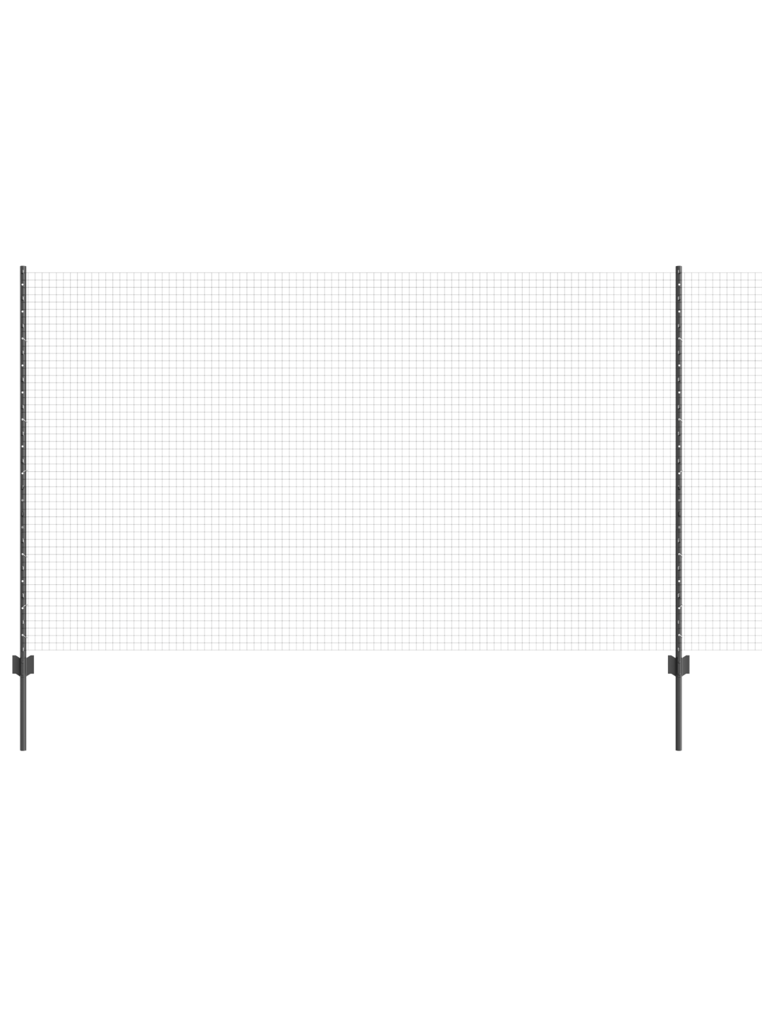 Keevitatud traadi aed koos 10 u-postiga hall 1.4x10 m teras