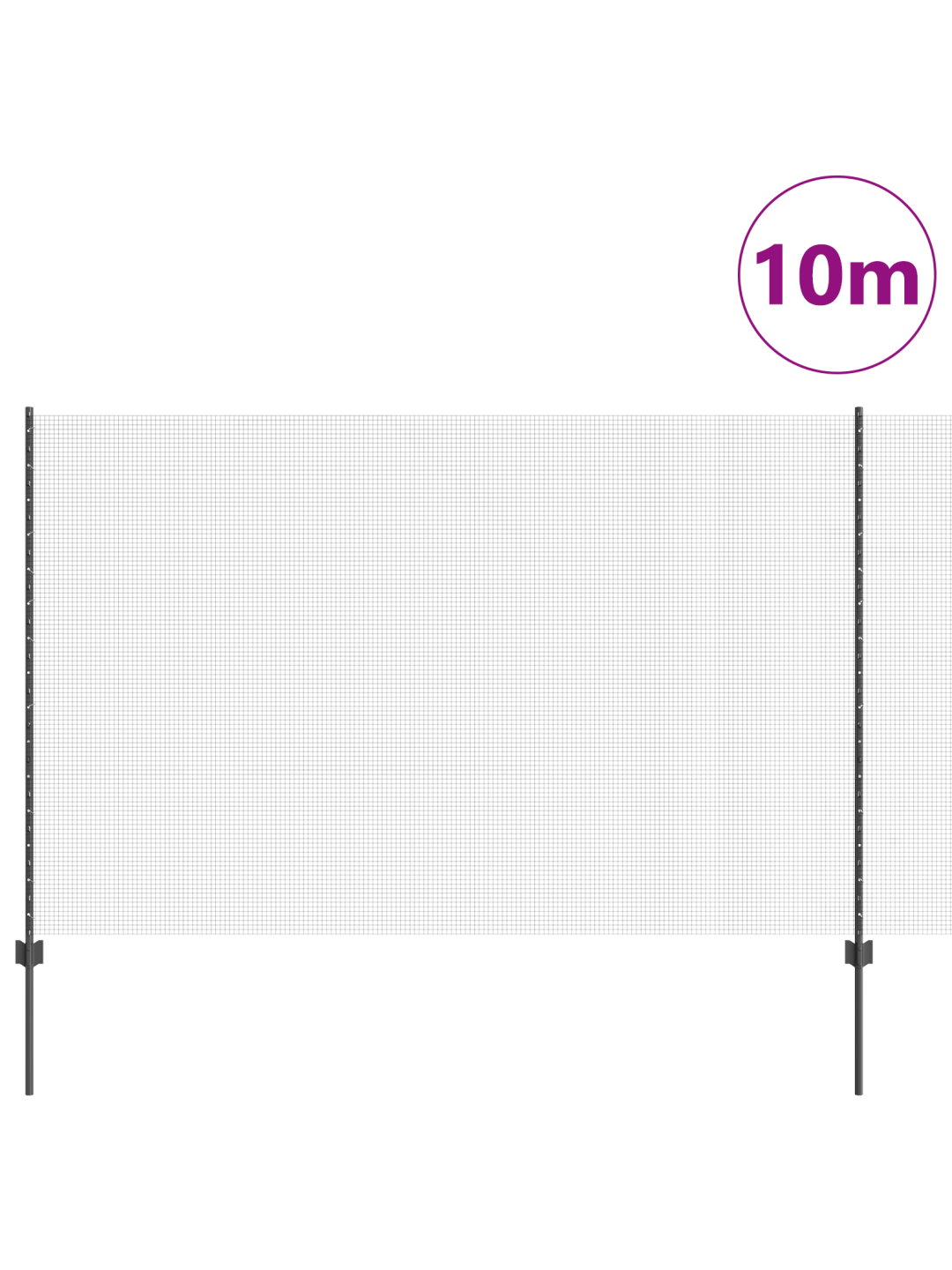 Keevitatud traat aed koos 10 u postiga hall 1.6x10 m teras