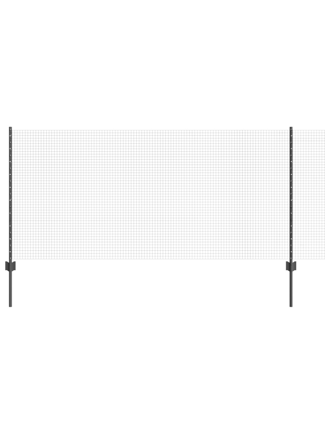 Keevitatud traadi aed koos 44 u-postiga hall 1x50 m teras