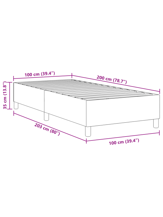 Platvormvoodi kreemjas 100x200 cm korduroo kangast