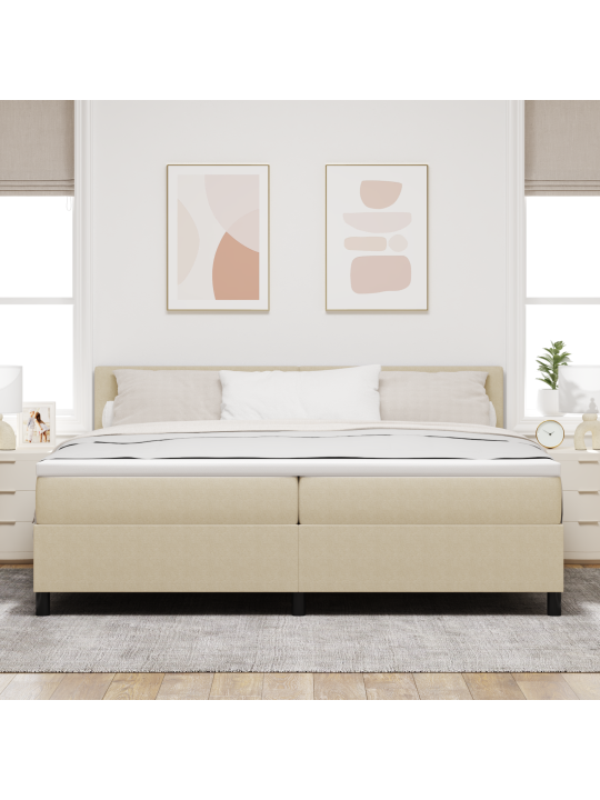Kastispringvoodi koos madratsiga helesinine hall 200x200 cm kutsu riie