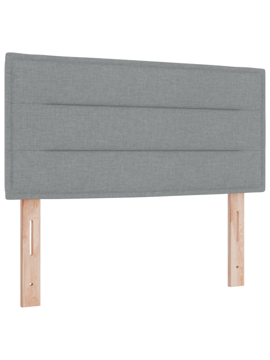 Kastispringvoodi koos madratsiga helehall 90x200 cm kangast