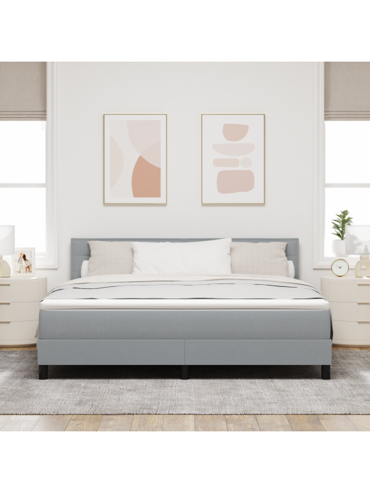 Kasti paat koos madratsiga heledas hallis 180x200 cm kangas