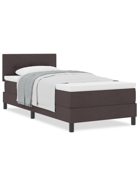 Raami ja madratsiga voodi tumepruun 90x200 cm kangas