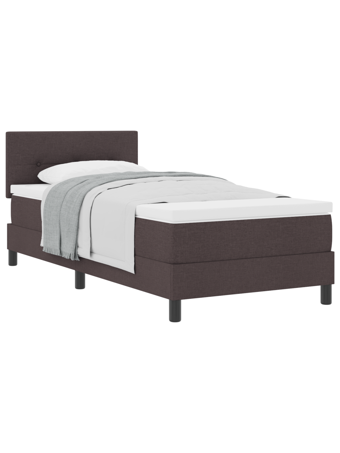 Raami ja madratsiga voodi tumepruun 90x200 cm kangas