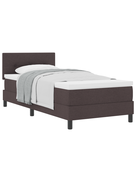 Raami ja madratsiga voodi tumepruun 90x200 cm kangas