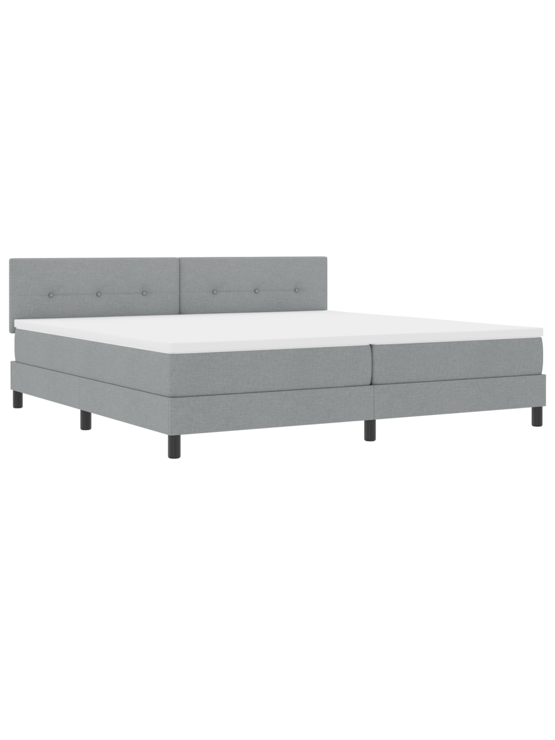 Kastivoodi koos madratsiga helehall 200x200 cm kangas