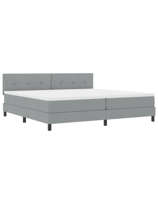 Kastivoodi koos madratsiga helehall 200x200 cm kangas