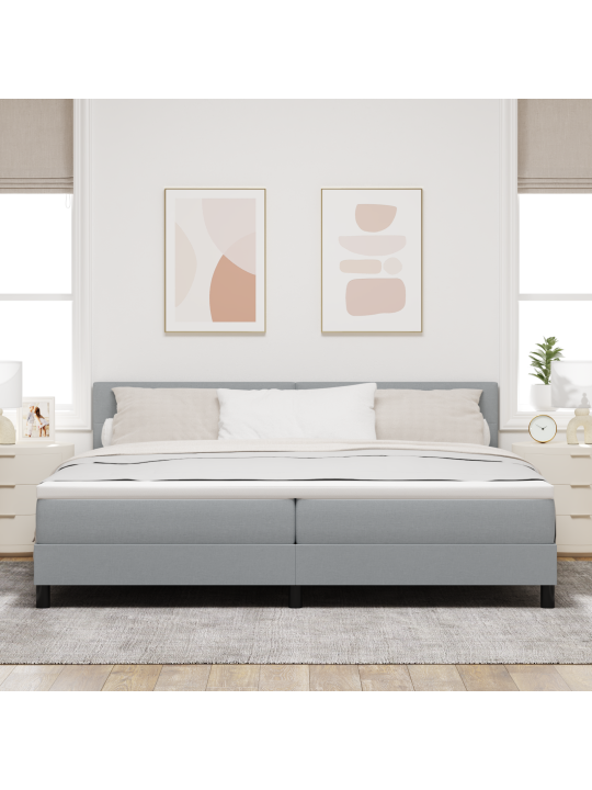 Kastivoodi koos madratsiga helehall 200x200 cm kangas