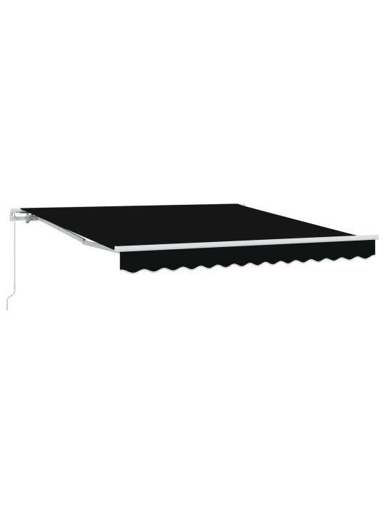Käsitsi sissetõmmatav varikatus must 300x250 cm, varikatus asenduskangas 3x2.5 m raam must