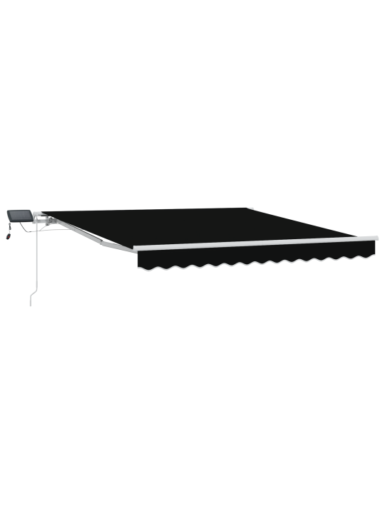 Käsitsi sissetõmmatav varikatus led must 300x250 cm, varikatus vahetuskangas 3x2.5 m raam must