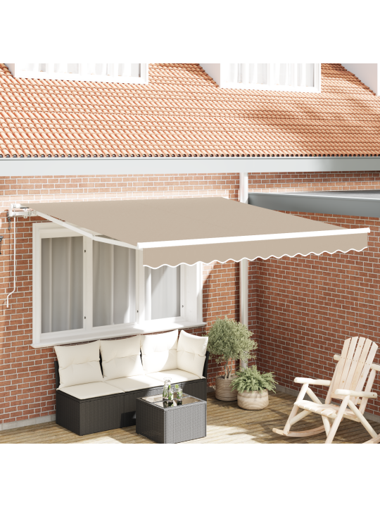Automaatne sissetõmmatav varikatus beež 300x250 cm, varikatuse asenduskangas 3x2,5 m raami jaoks beež