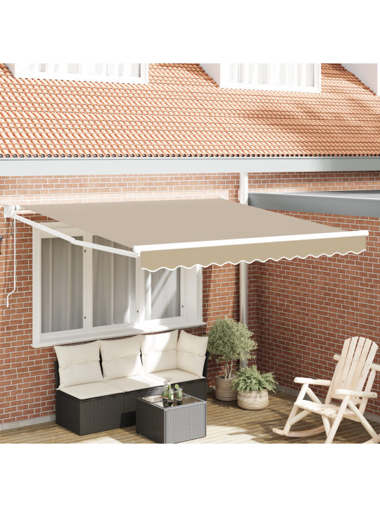 Automaatne sissetõmmatav varikatus beež 300x250 cm, varikatused asenduskangast 3x2,5 m raami jaoks beež