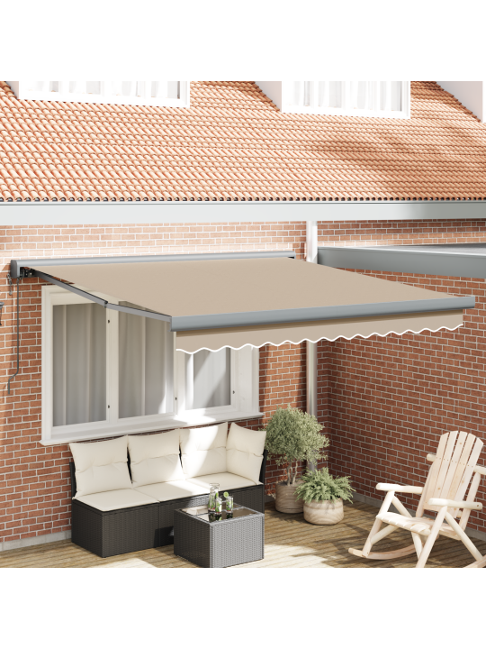 Automaatne sissetõmmatav varikatus beež 300x250 cm, varikatus kangas 3x2.5 m raamile beež
