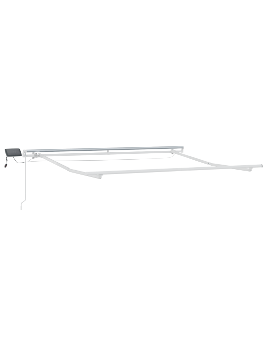 Käsitsi sissetõmmatav varikatus led valges 300x250 cm, varikatus asenduskangas 3x2.5 m raam valges