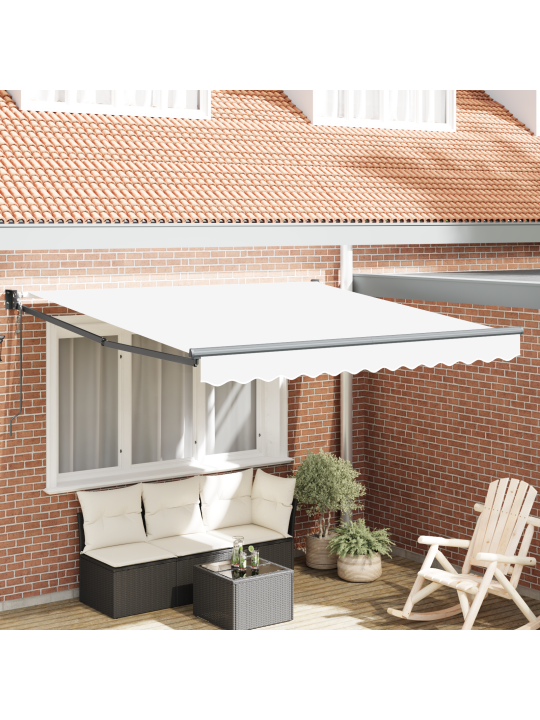 Automaatne sissetõmmatav varikatus valge 300x250 cm, varikatuse asenduskangas 3x2.5 m raamile valge