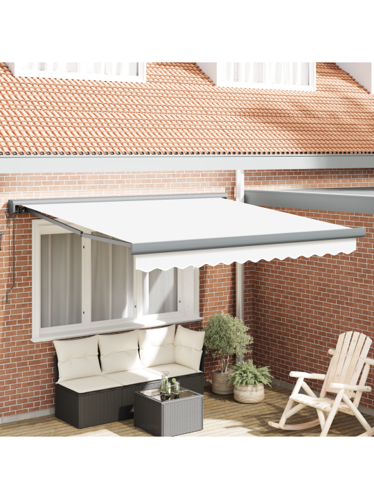 Automaatne sissetõmmatav varikatus valge 300x250 cm, varikatus asenduskangas 3x2.5 m raami jaoks valge