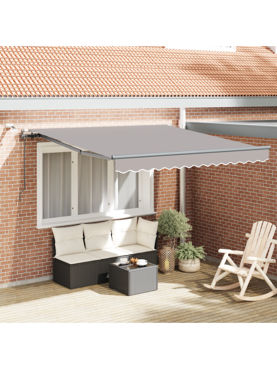 Automaatne sissetõmmatav varikatus lediga helehall 300x250 cm, varikatus asenduskangas 3x2.5 m raami jaoks helehall
