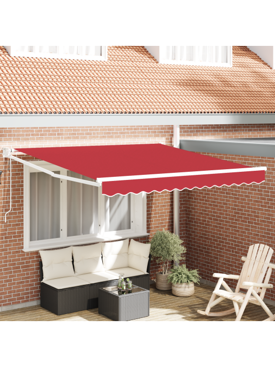 Automaatne sissetõmmatav varikatus punane 300x250 cm, varikatusetootematerjal 3x2.5 m raam punane