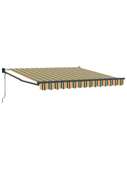 Automaatne sissetõmmatav varikatus roheline ja kollane 300x250 cm, varikatus asenduskangas 3x2,5 m raam roheline ja kollane