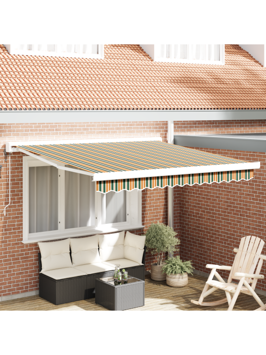 Automaatne sissetõmmatav varikatus roheline ja kollane 300x250 cm, varikatuse asenduskangas 3x2,5 m raam igasuguste roheliste ja kollaste värvidega