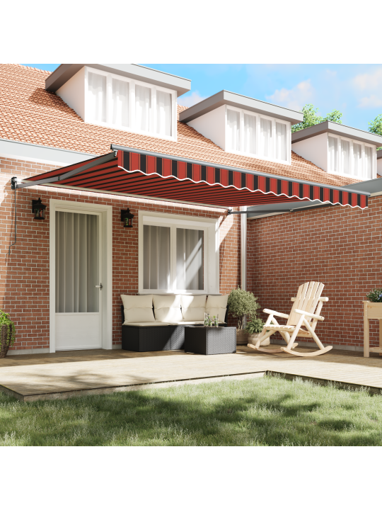 Sissetõmmatav varikatus 350 x 250 cm oranž ja pruun