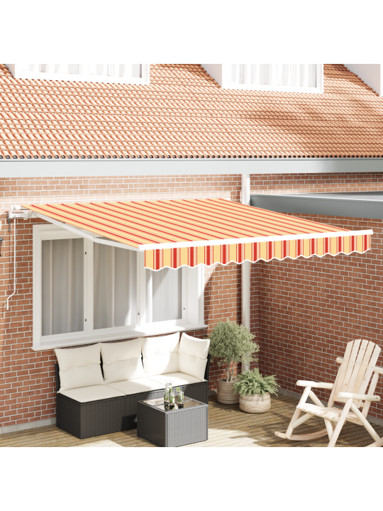 Automaatne sissetõmmatav varikatus kollases ja oranžis 350x250 cm