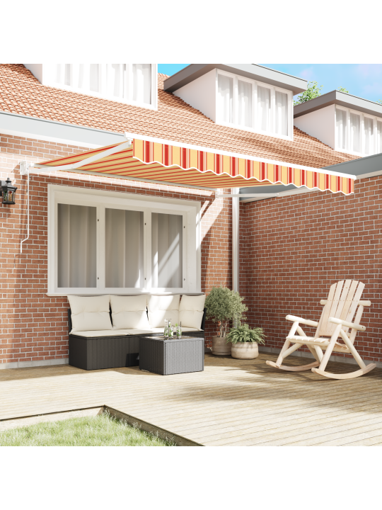 Automaatne sissetõmmatav varikatus kollased ja oranž 350x250 cm