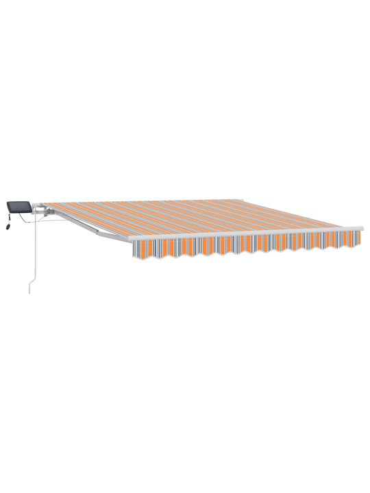 Manuaalne sissetõmmatav varikatus led multivärviliste triipudega 350x250 cm