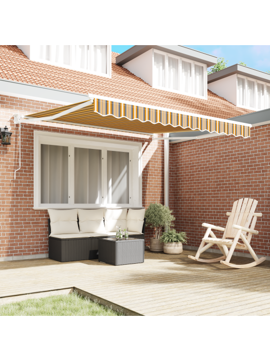 Automaatne sissetõmmatav varikatus mitmevärviline triip 350x250 cm