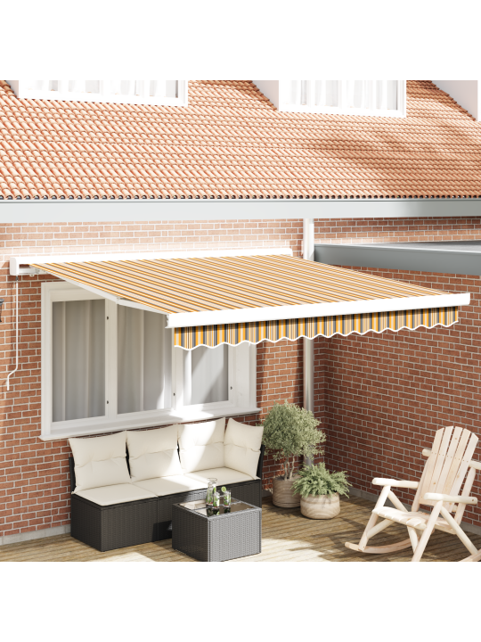 Käsitsi sissetõmmatav varikatus mitmevärviline triip 350x250 cm